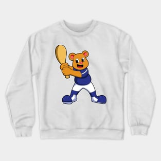 Bear as Batter at Baseball Crewneck Sweatshirt